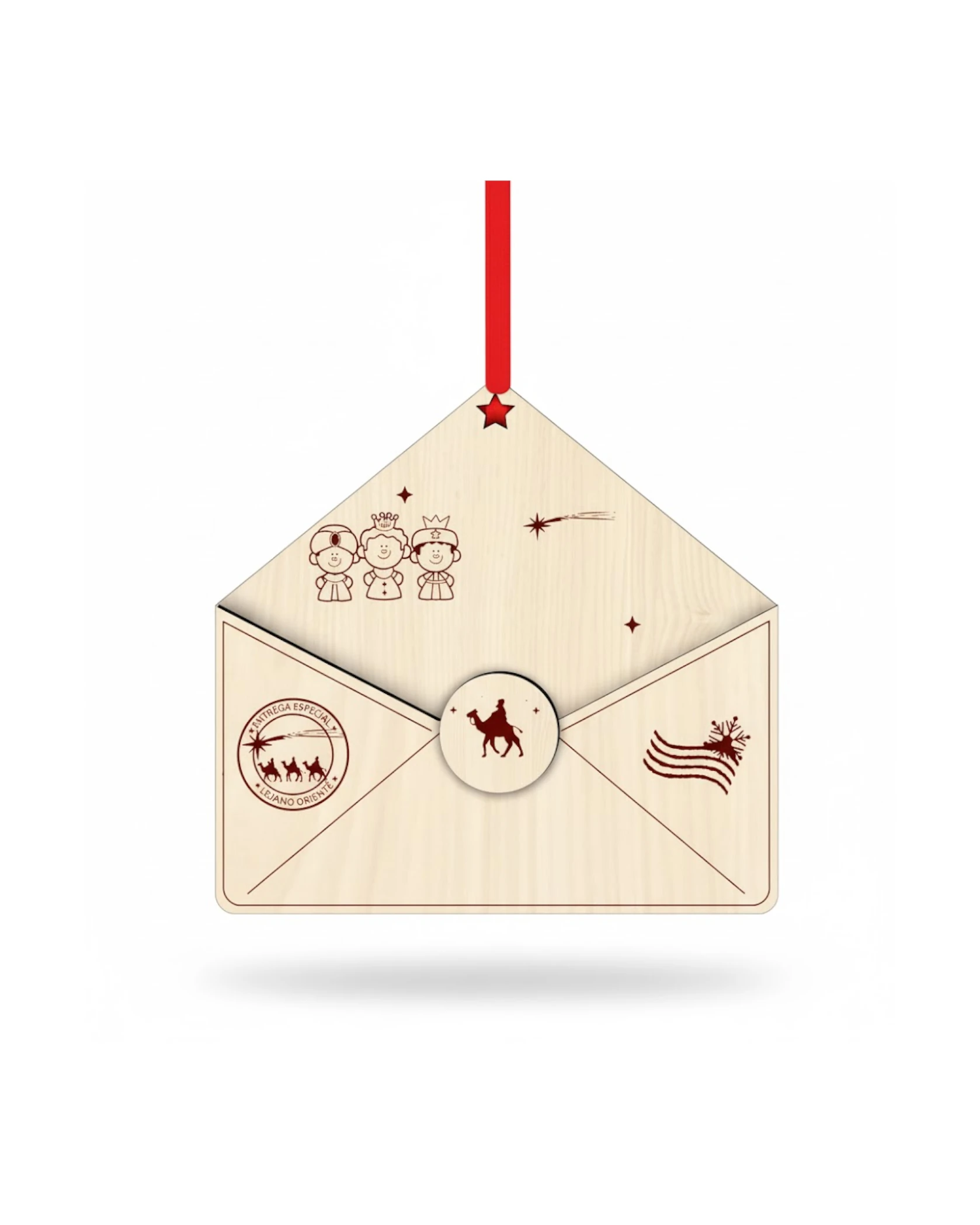 Drewniana Bombka "List od Trzech Króli" - Wyjątkowa Ozdoba Świąteczna - grawerowanie laserowe ze sklejki | Lumoria Studio Rybnik