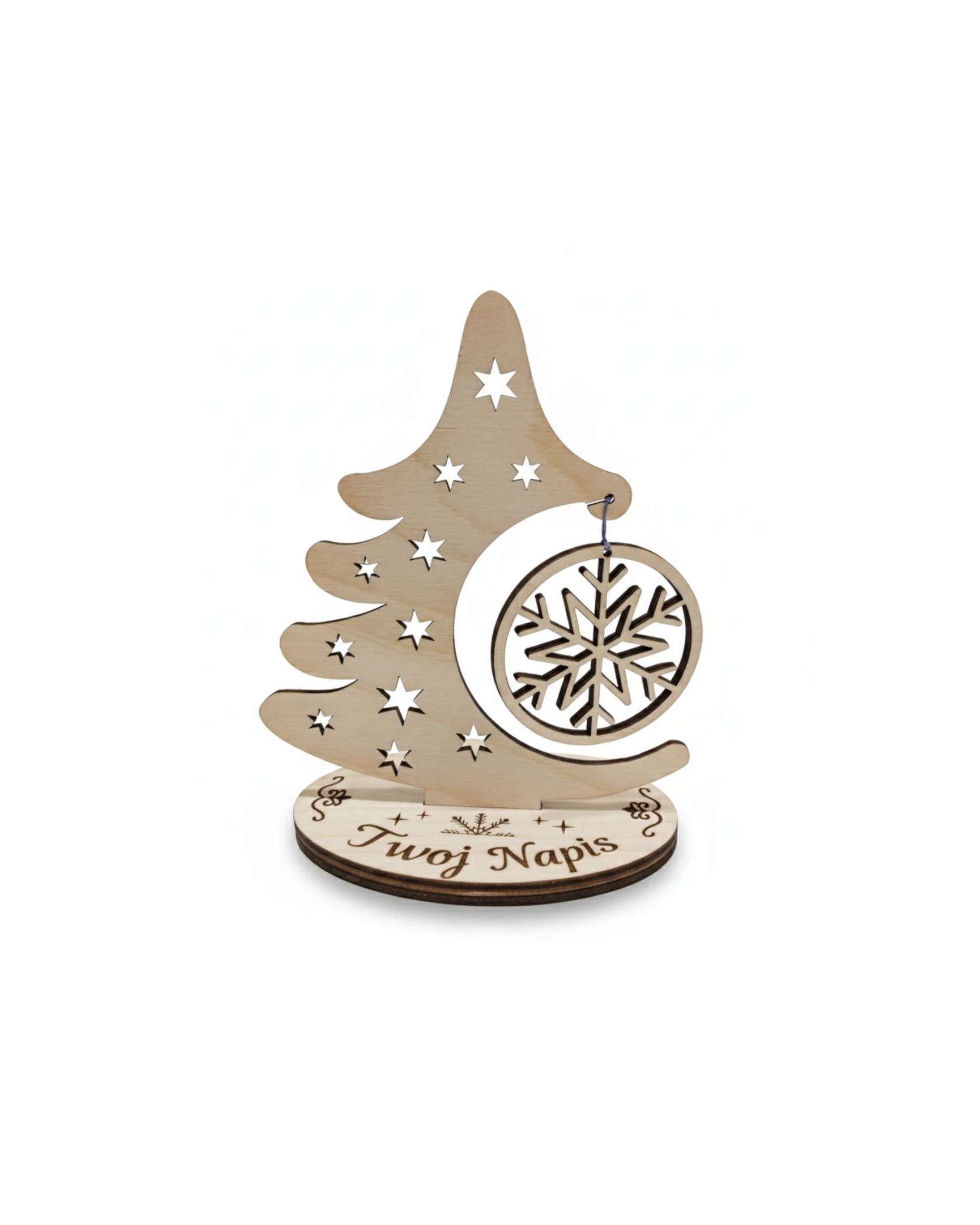 Personalizowana Choinka 3D ze Sklejki – Grawerowana Ozdoba Świąteczna - grawerowanie laserowe ze sklejki | Lumoria Studio Rybnik