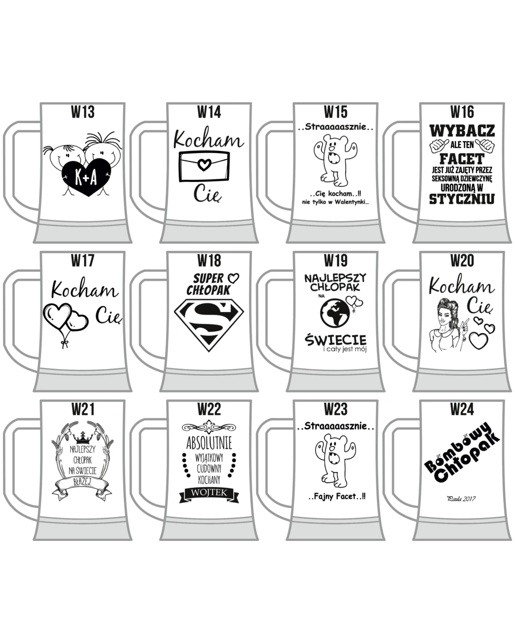 Personalizowany Kufel na Piwo z Grawerem – Wiele wzorów do wyboru - zdjęcie 6 - grawerowanie laserowe