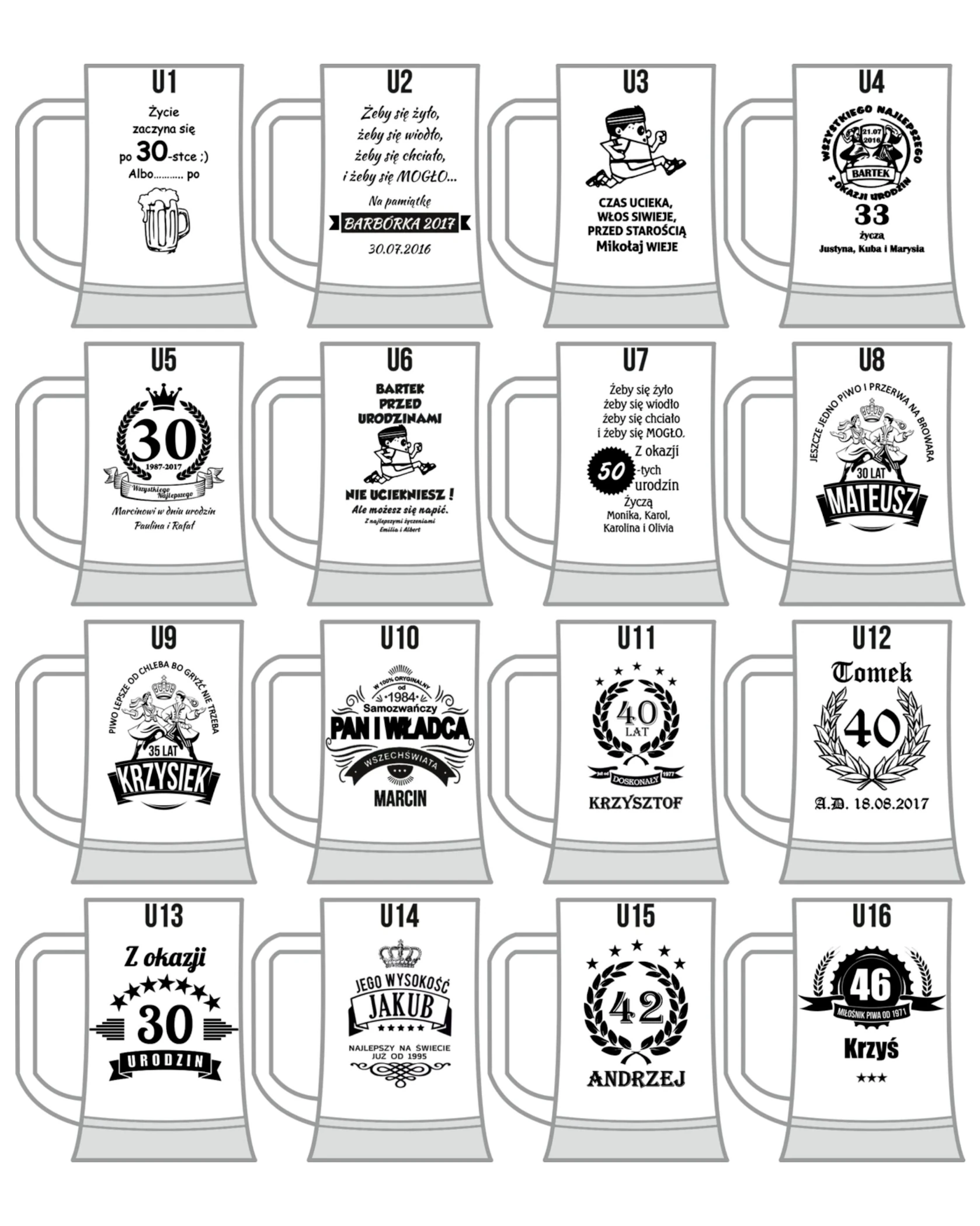 Personalizowany Kufel na Piwo z Grawerem – Wiele wzorów do wyboru - zdjęcie 7 - grawerowanie laserowe