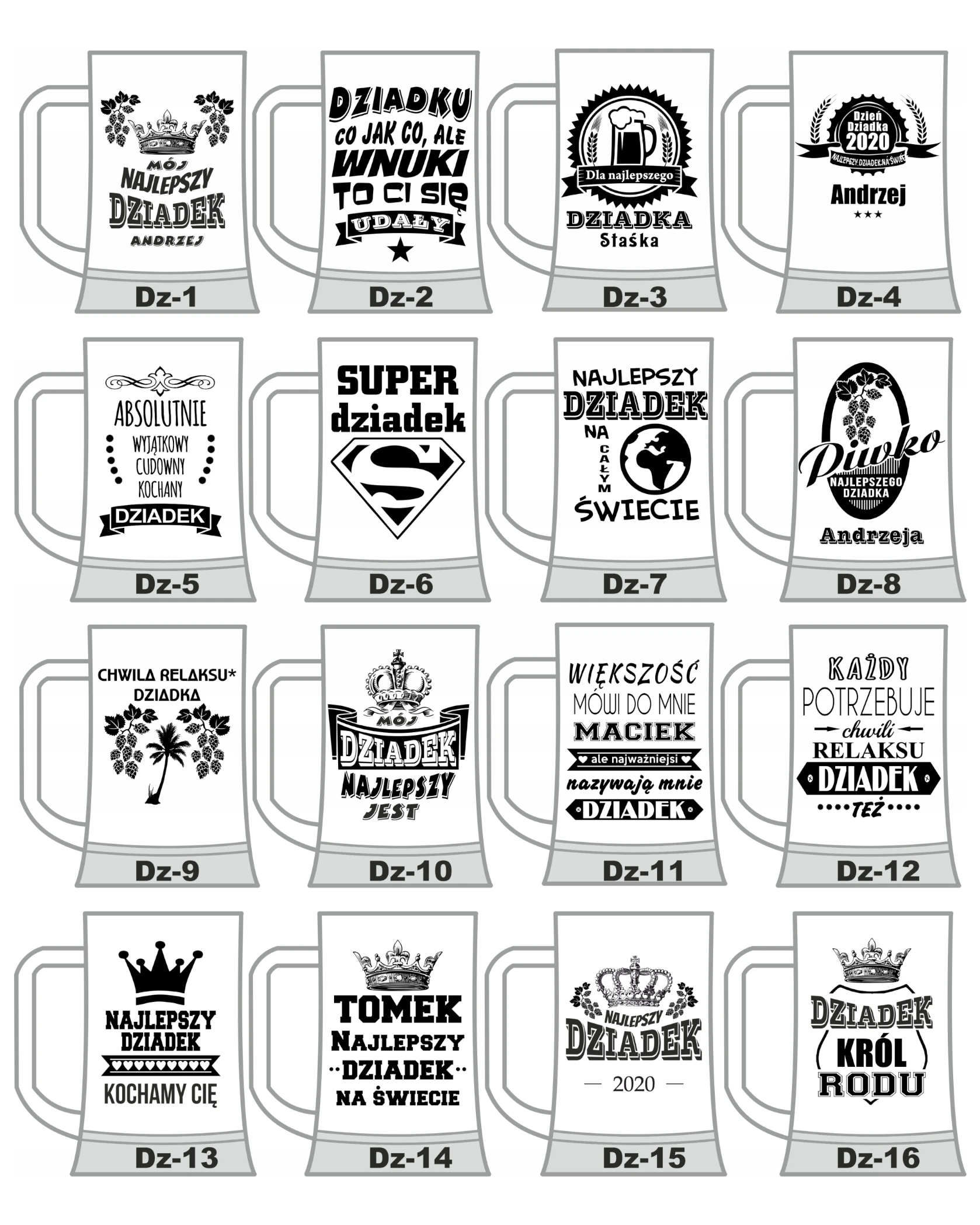 Personalizowany Kufel na Piwo z Grawerem – Wiele wzorów do wyboru - zdjęcie 8 - grawerowanie laserowe