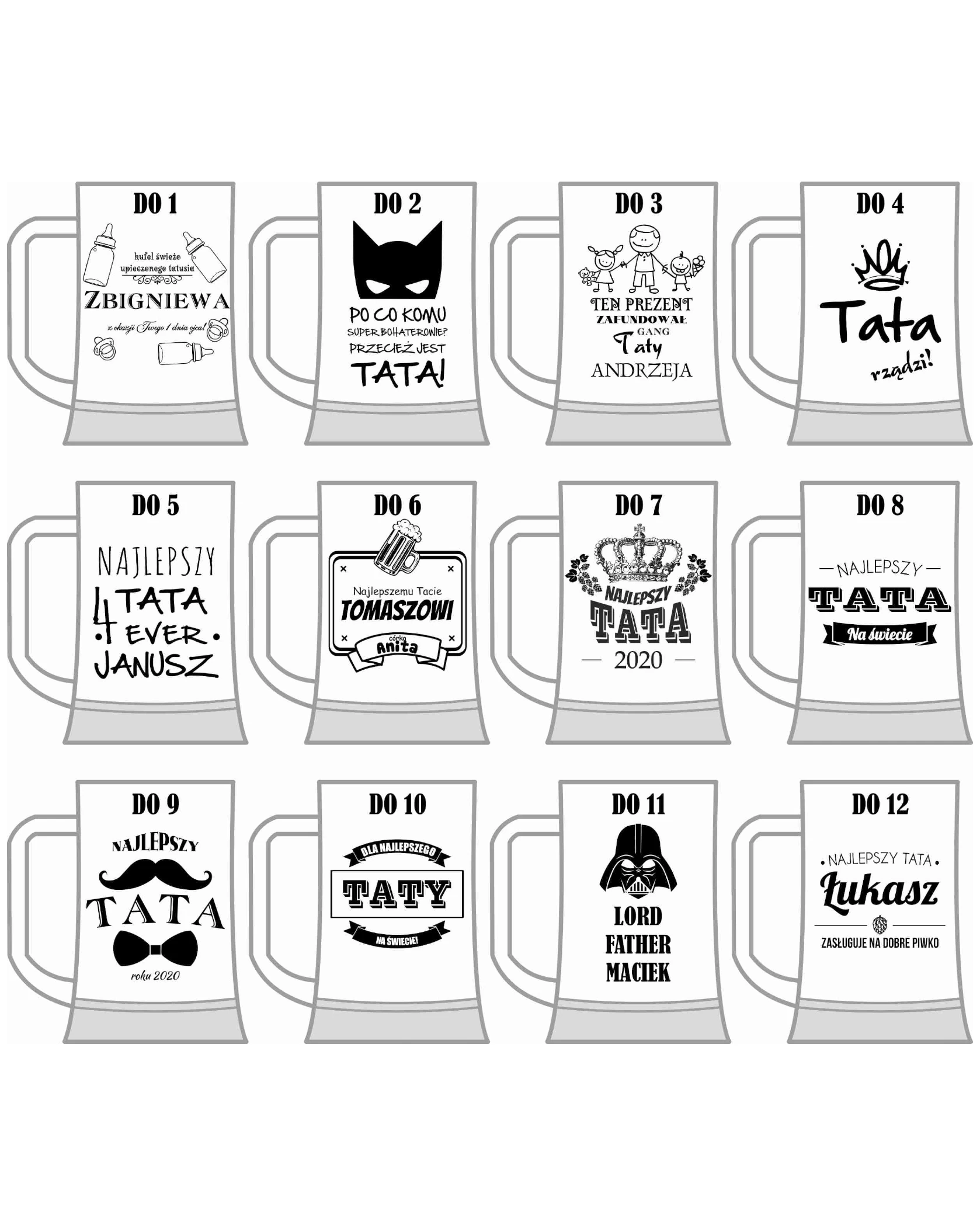 Personalizowany Kufel na Piwo z Grawerem – Wiele wzorów do wyboru - zdjęcie 9 - grawerowanie laserowe
