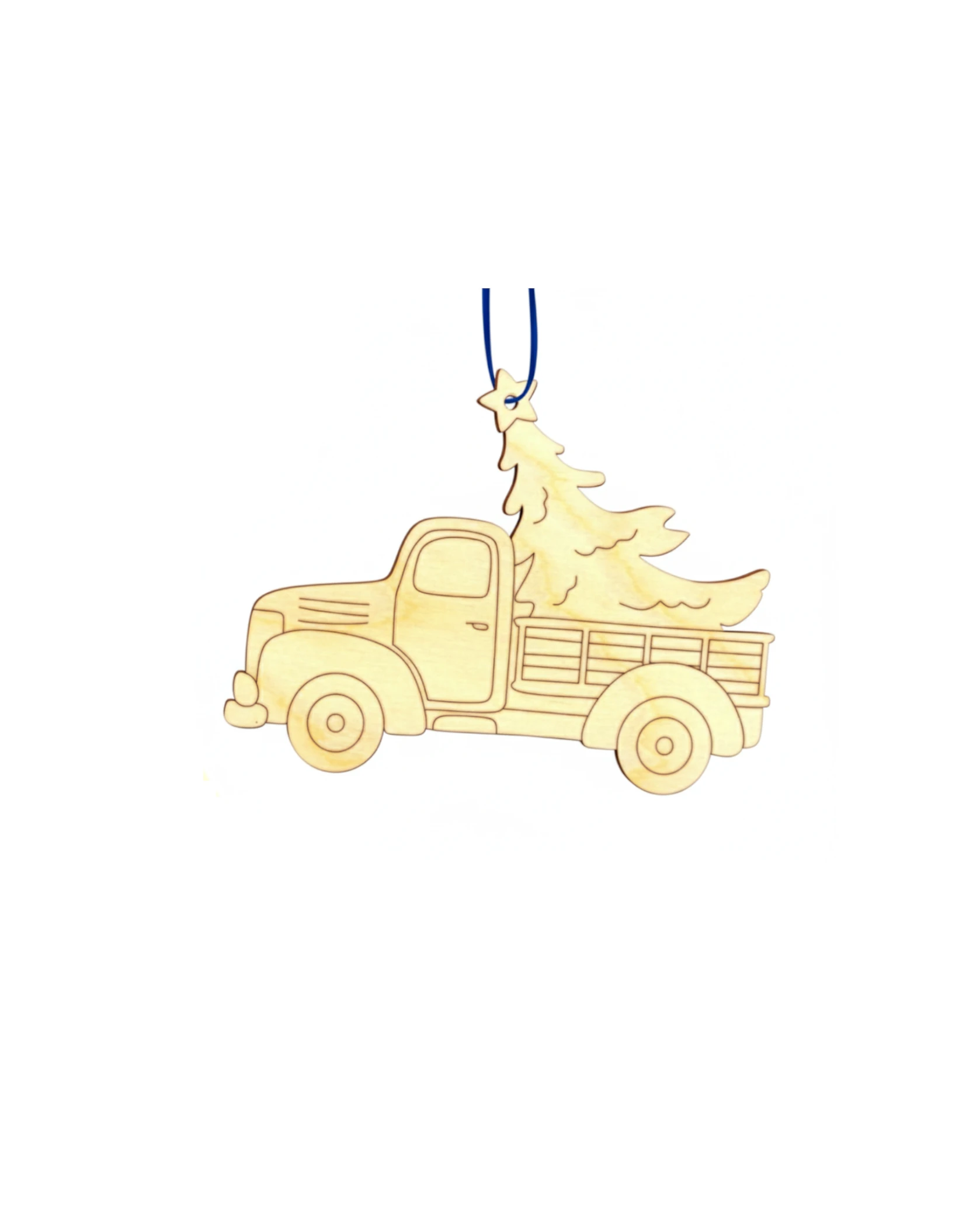 Drewniana Ozdoba Świąteczna Samochód z Choinką - zdjęcie 2 - grawerowanie laserowe