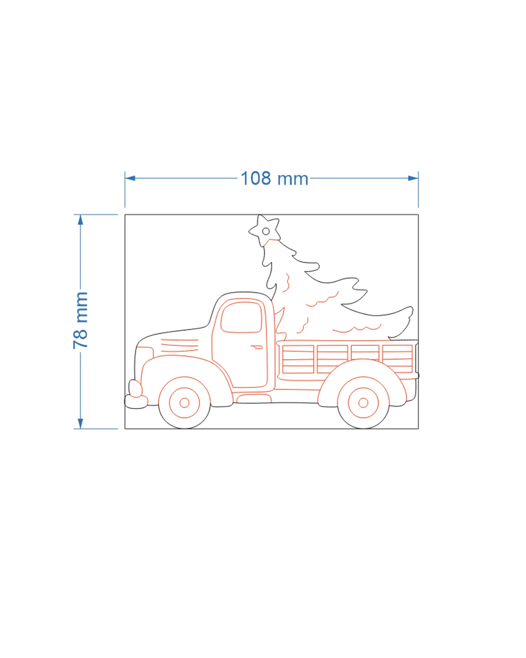 Drewniana Ozdoba Świąteczna Samochód z Choinką - zdjęcie 3 - grawerowanie laserowe