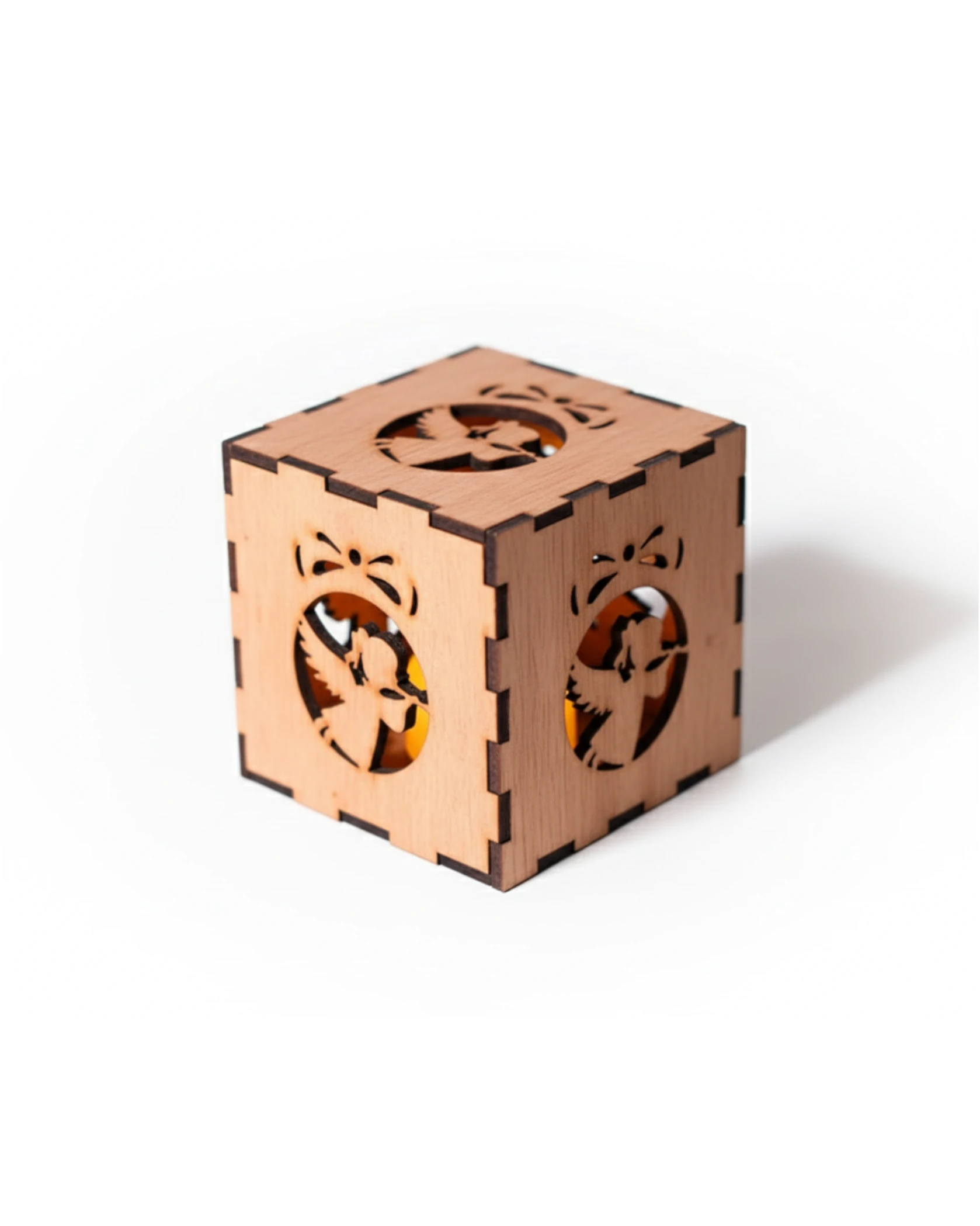 Świąteczny Lampion ze Sklejki – Grawerowana Kostka - grawerowanie laserowe ze sklejki | Lumoria Studio Rybnik